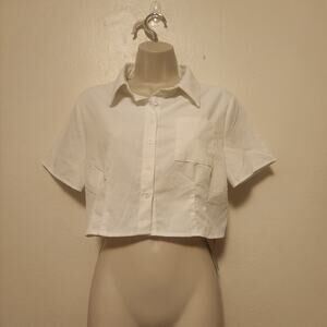 Shein NWT Midi Button Down Blouse